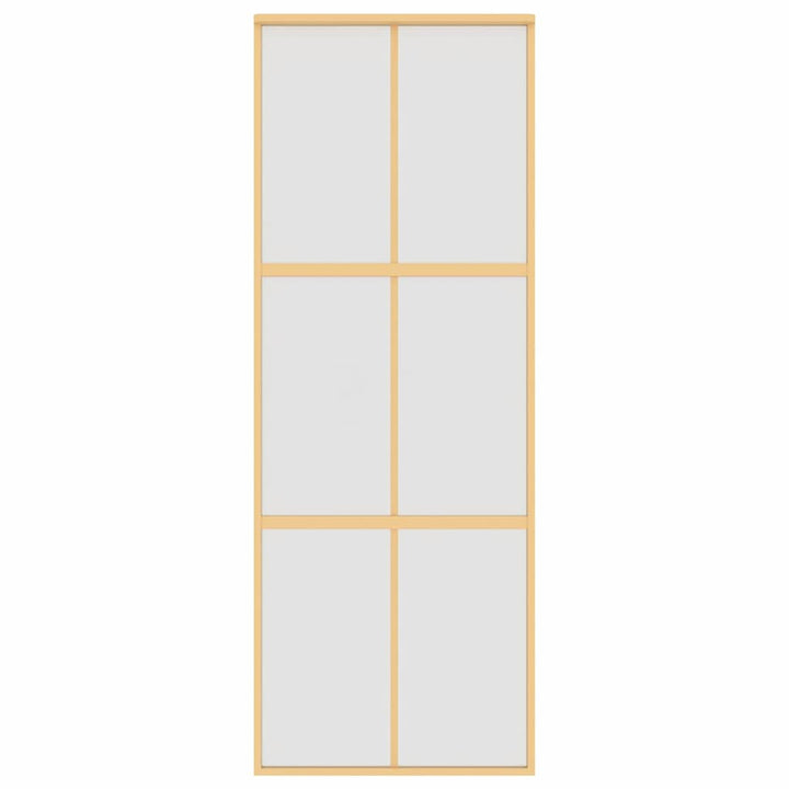 skydedør 76x205 cm matteret sikkerhedsglas og aluminium gylden