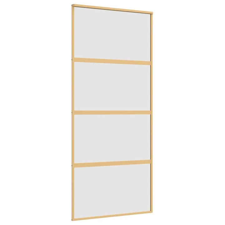 skydedør 90x205 cm matteret sikkerhedsglas og aluminium gylden
