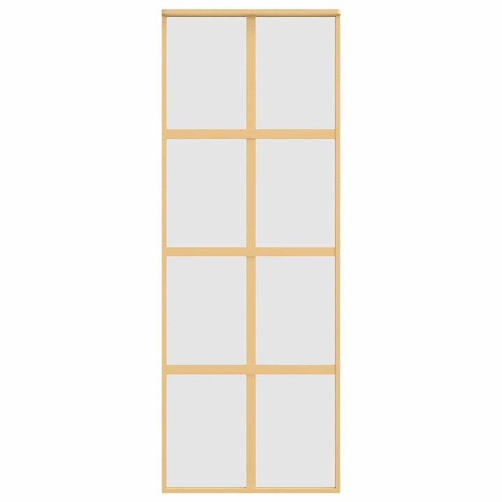 skydedør 76x205 cm matteret sikkerhedsglas og aluminium gylden
