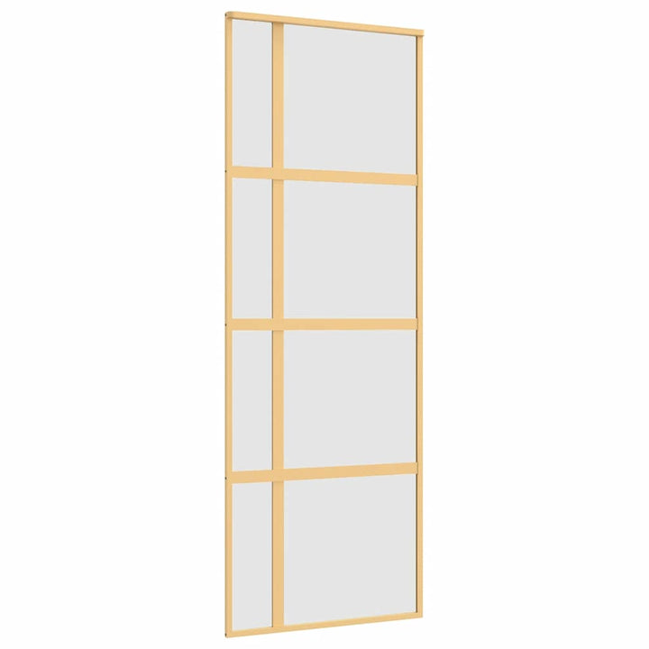 skydedør 76x205 cm matteret sikkerhedsglas og aluminium gylden