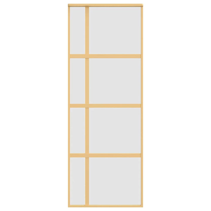 skydedør 76x205 cm matteret sikkerhedsglas og aluminium gylden