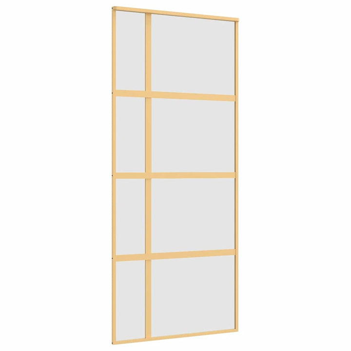 skydedør 90x205 cm matteret sikkerhedsglas og aluminium gylden