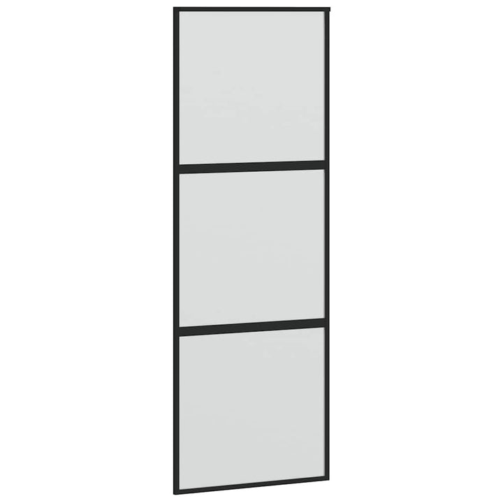 skydedør 76x205 cm hærdet glas og aluminium sort