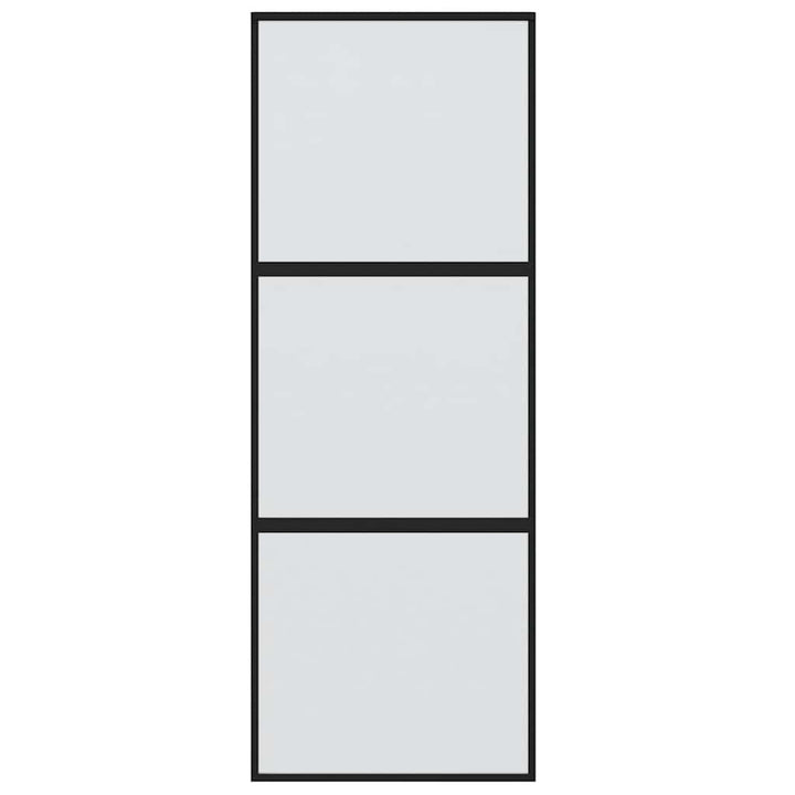 skydedør 76x205 cm hærdet glas og aluminium sort