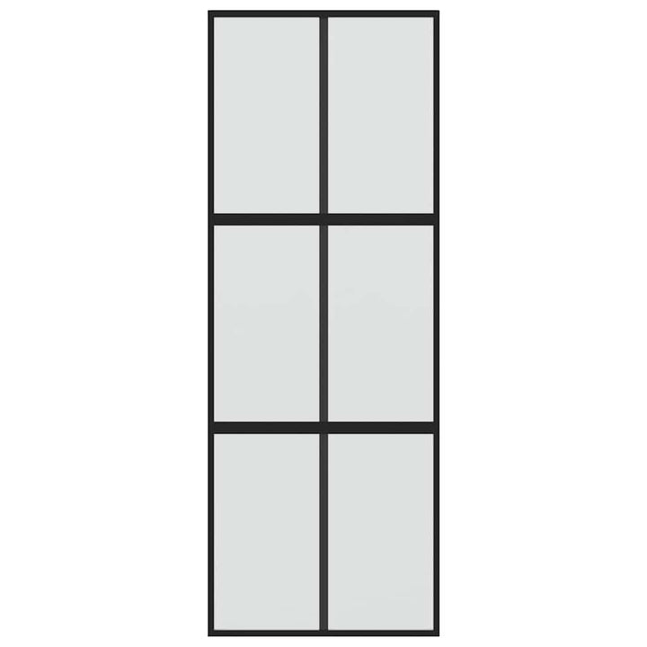 skydedør 90x205 cm hærdet glas og aluminium sort