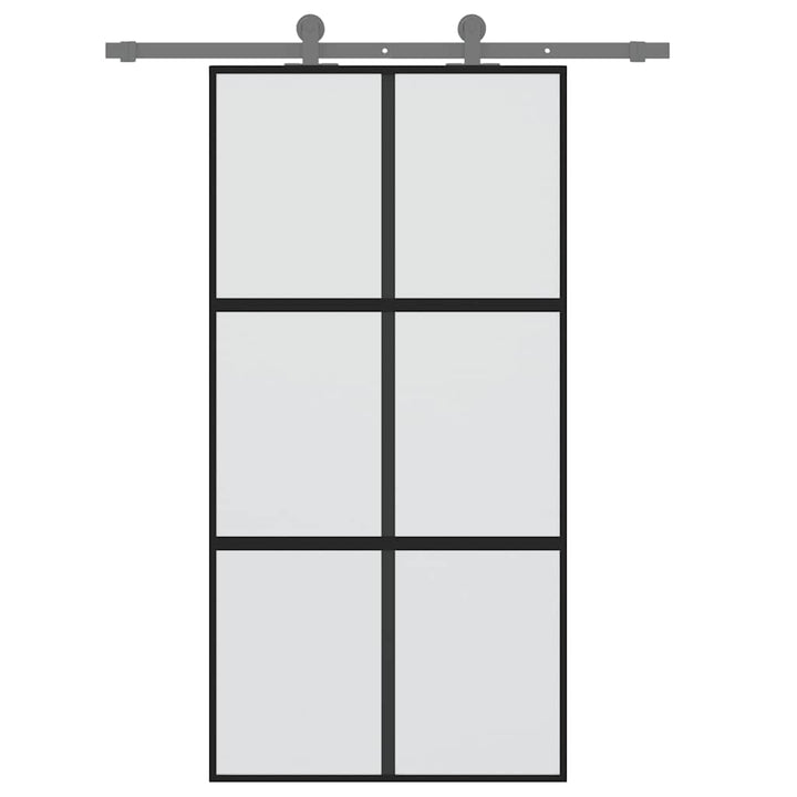 skydedør 102,5x205 cm hærdet glas og aluminium hvid