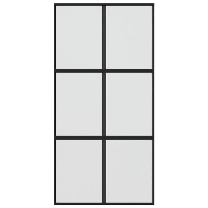 skydedør 102,5x205 cm hærdet glas og aluminium hvid