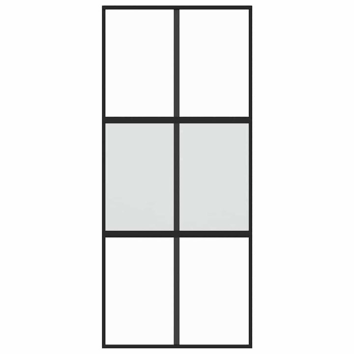 skydedør 90x205 cm hærdet glas og aluminium sort