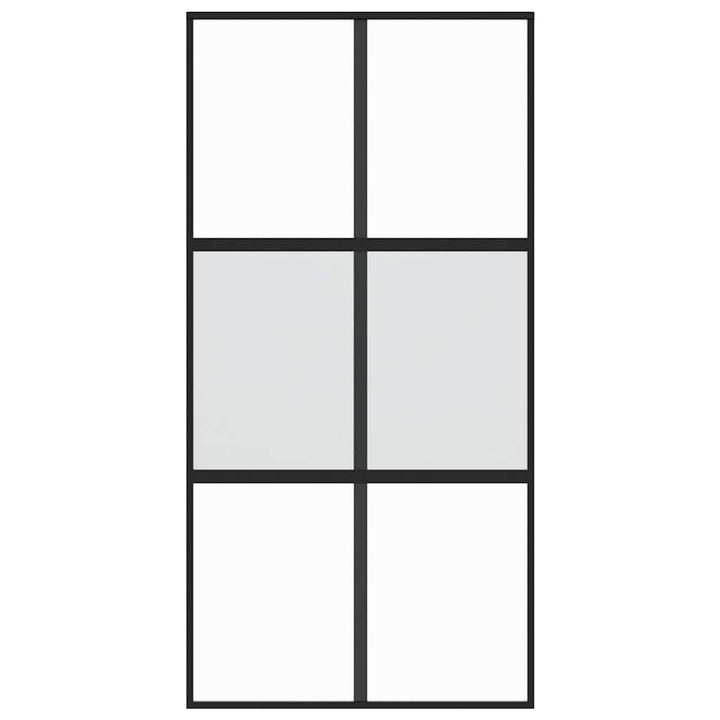 skydedør 102,5x205 cm hærdet glas og aluminium sort