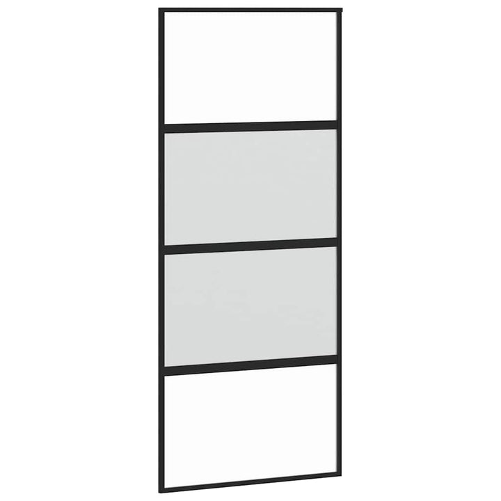 skydedør 90x205 cm hærdet glas og aluminium sort
