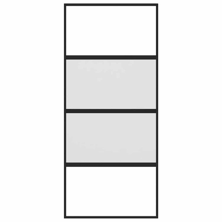 skydedør 90x205 cm hærdet glas og aluminium sort