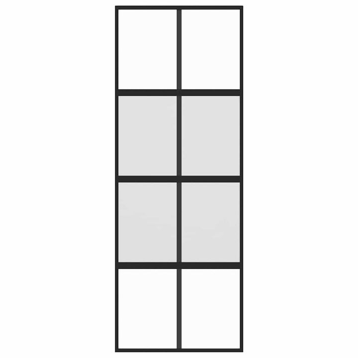 skydedør 76x205 cm hærdet glas og aluminium sort