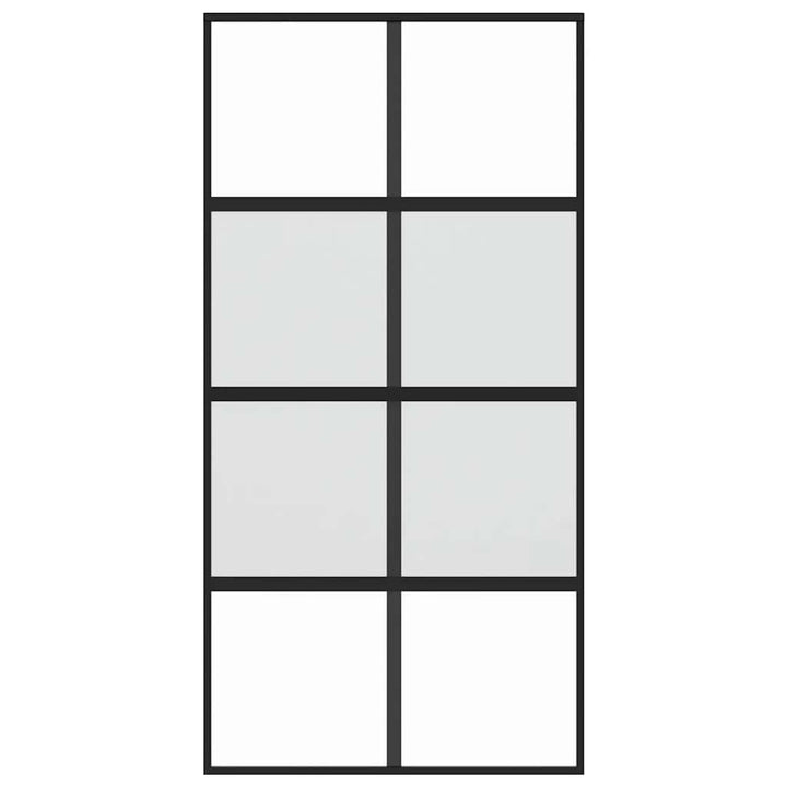 skydedør 102,5x205 cm hærdet glas og aluminium sort