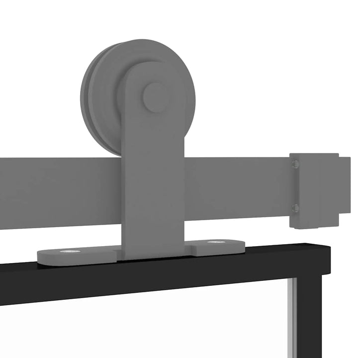 skydedør 102,5x205 cm hærdet glas og aluminium sort