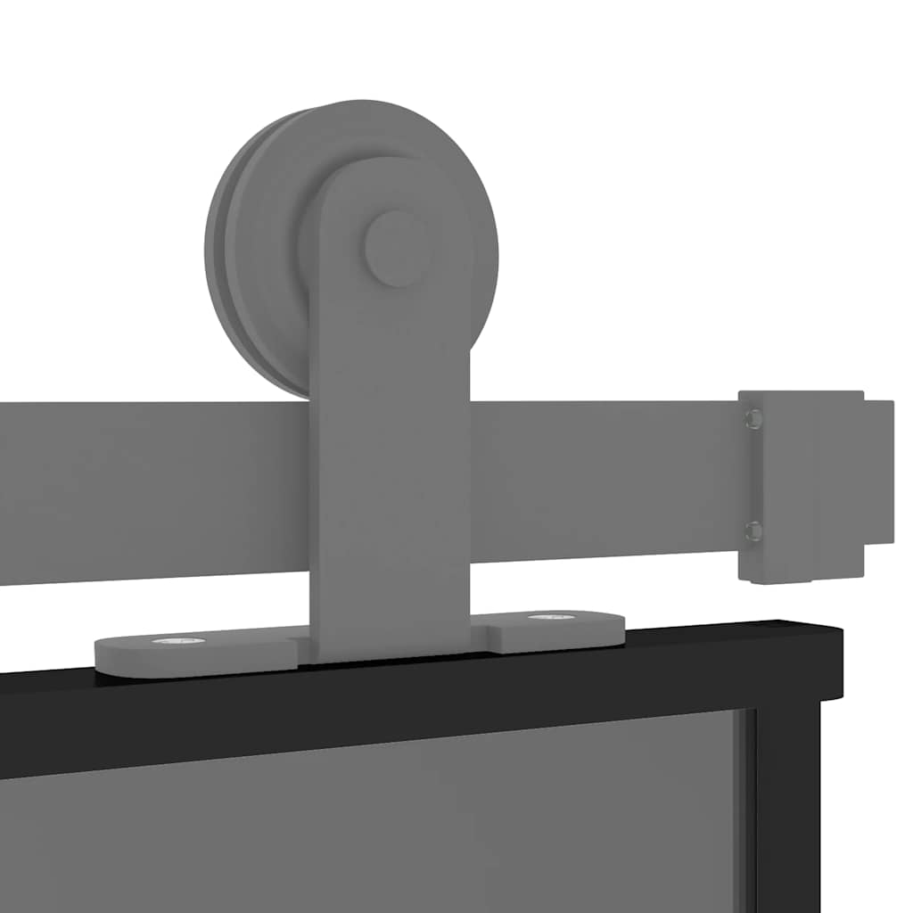 skydedør 90x205 cm hærdet glas og aluminium sort