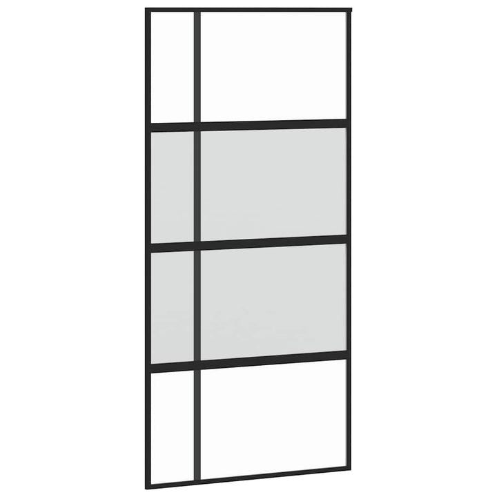 skydedør 102,5x205 cm hærdet glas og aluminium sort