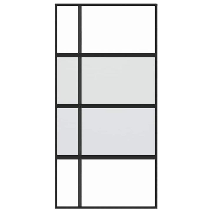 skydedør 102,5x205 cm hærdet glas og aluminium sort