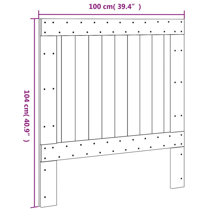 sengegavl 100x104 cm massivt fyrretræ