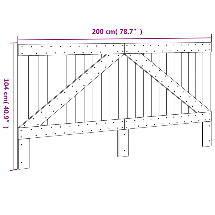 sengegavl 200x104 cm massivt fyrretræ