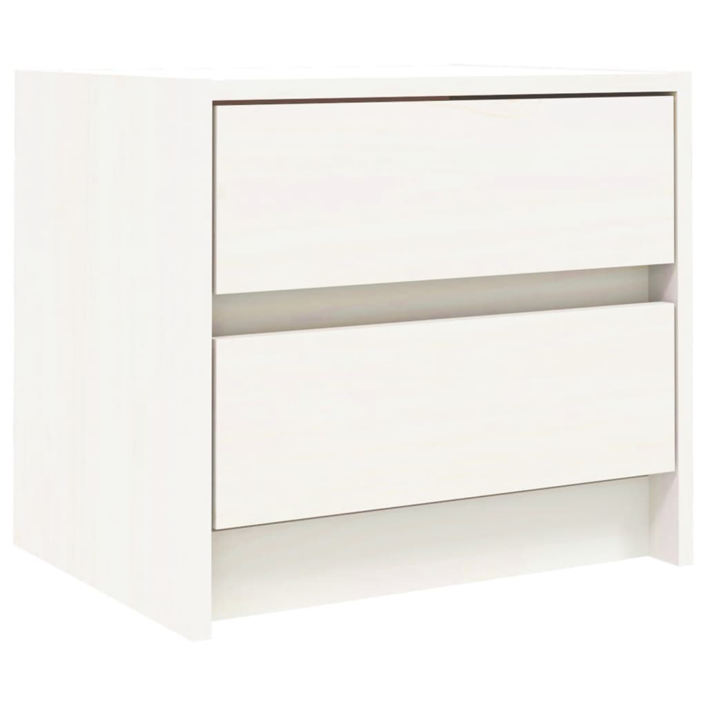 sengebord 40x31x35,5 cm massivt fyrretræ hvid