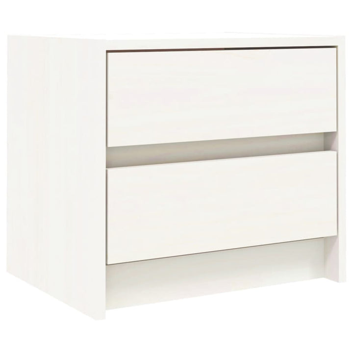 sengebord 40x31x35,5 cm massivt fyrretræ hvid