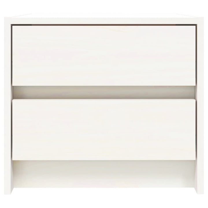 sengebord 40x31x35,5 cm massivt fyrretræ hvid