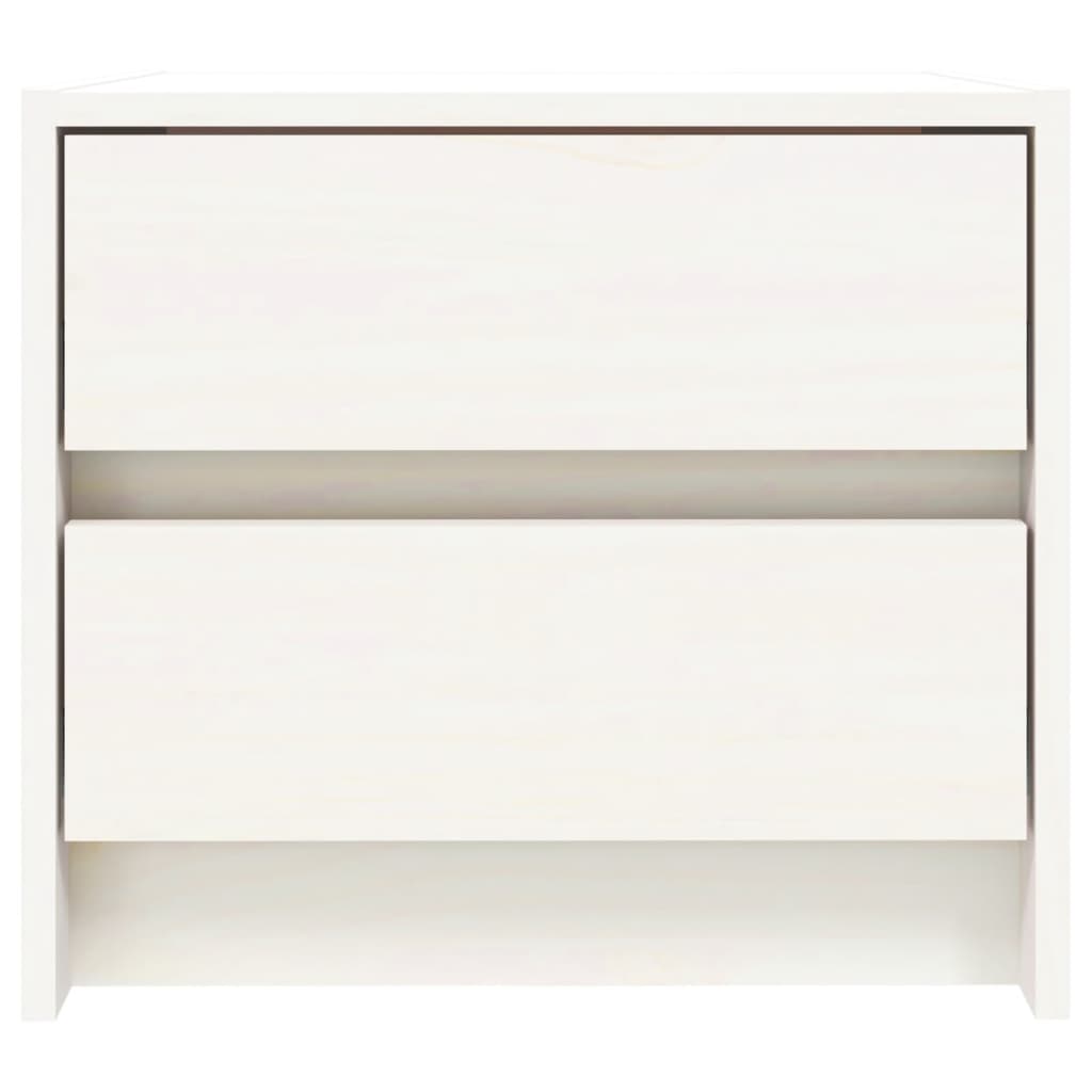 sengebord 40x31x35,5 cm massivt fyrretræ hvid
