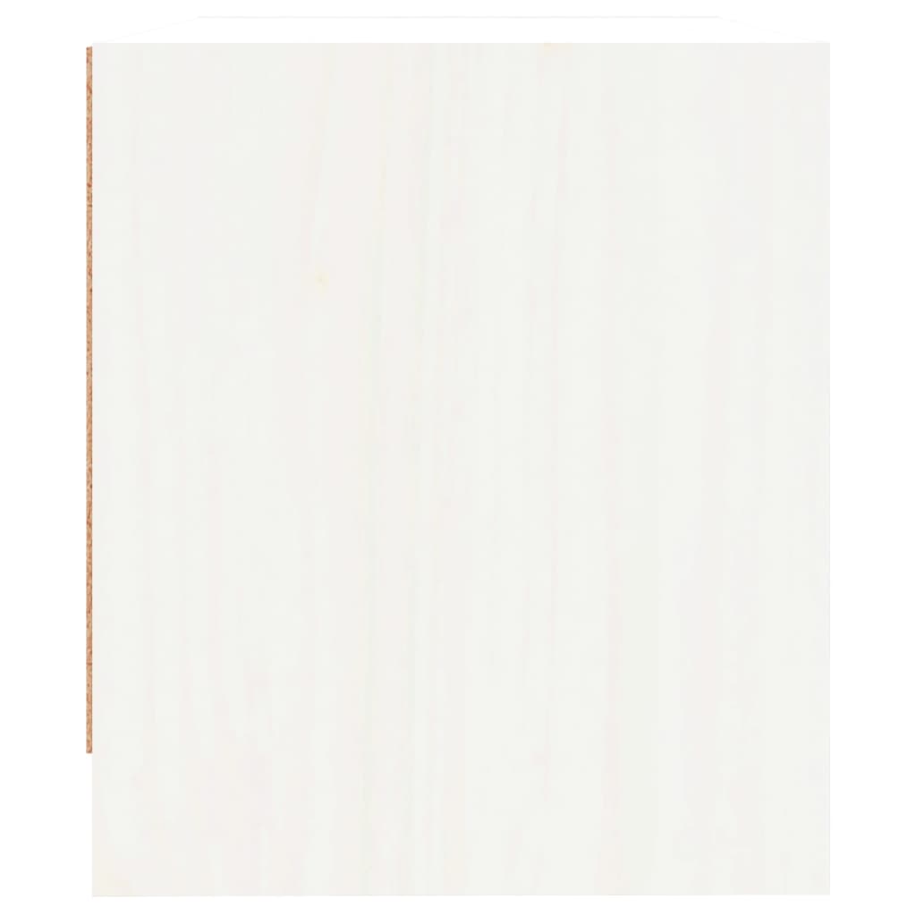 sengebord 40x31x35,5 cm massivt fyrretræ hvid
