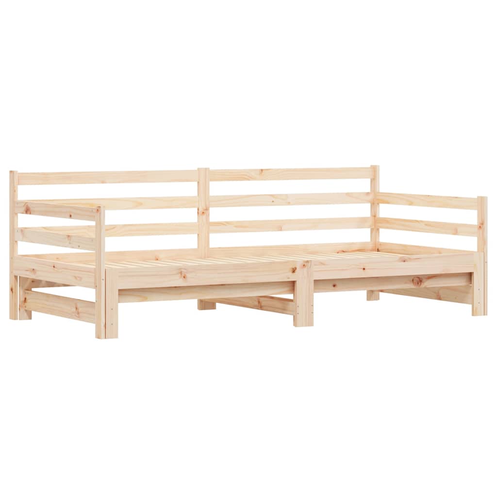 daybed med udtræk 90x200 cm massivt fyrretræ
