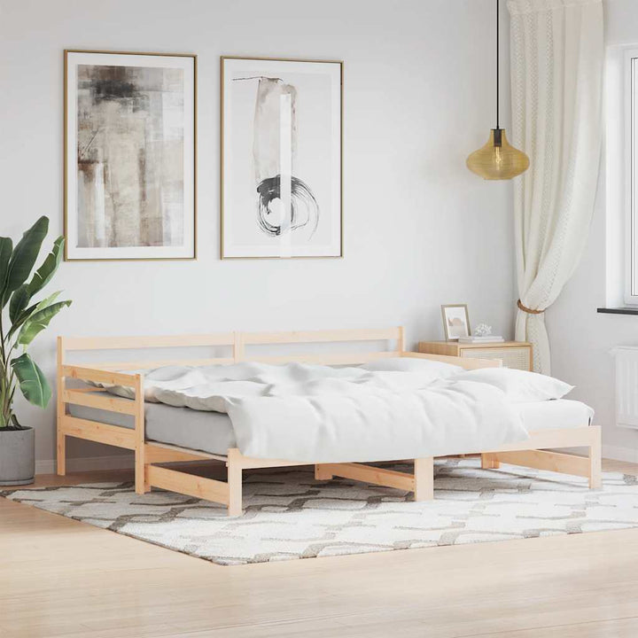 daybed med udtræk 90x200 cm massivt fyrretræ