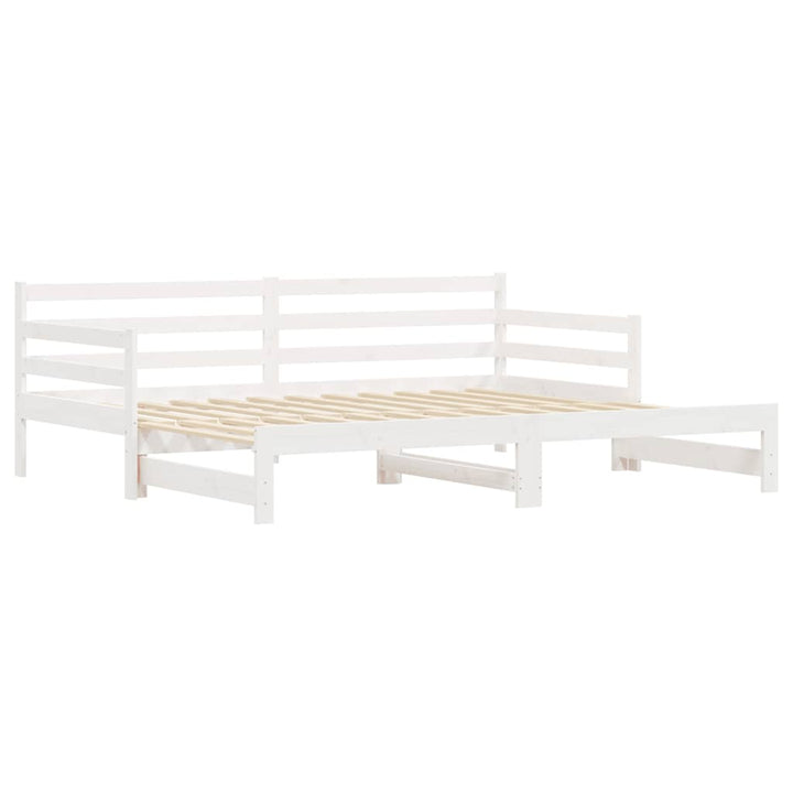 daybed med udtræk 90x200 cm massivt fyrretræ hvid