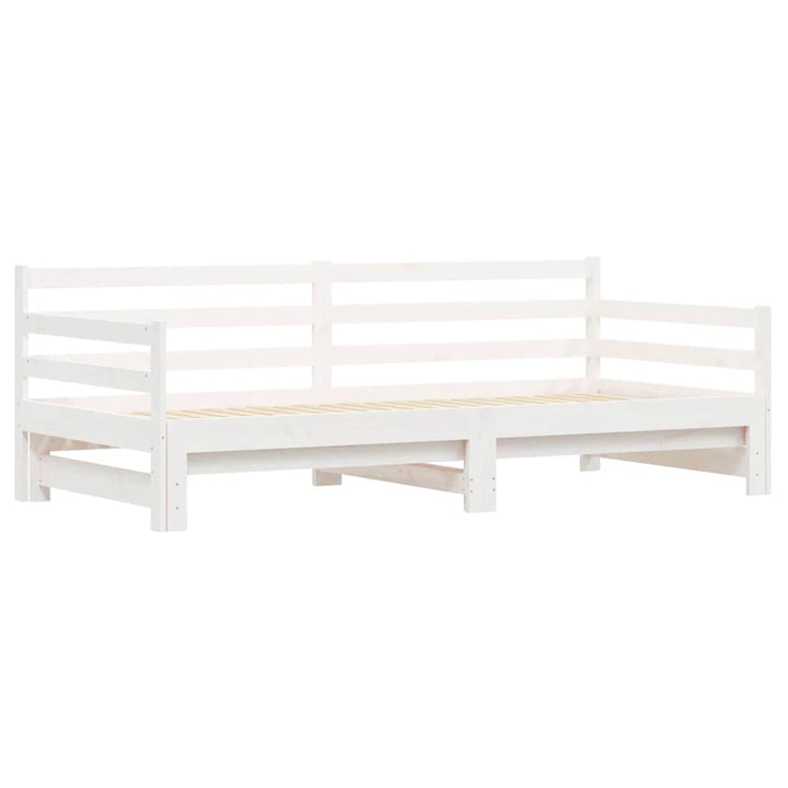 daybed med udtræk 90x200 cm massivt fyrretræ hvid
