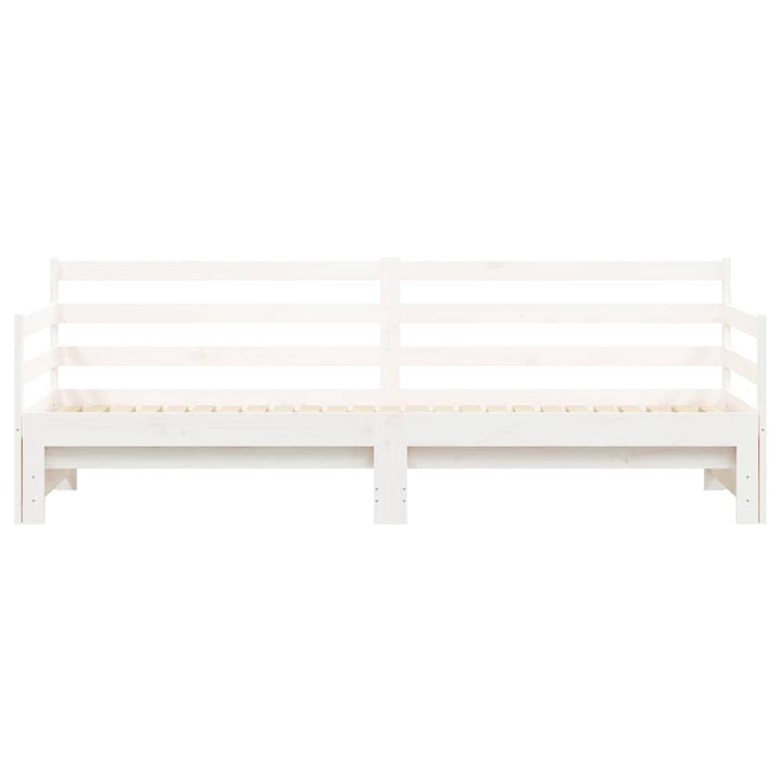 daybed med udtræk 90x200 cm massivt fyrretræ hvid