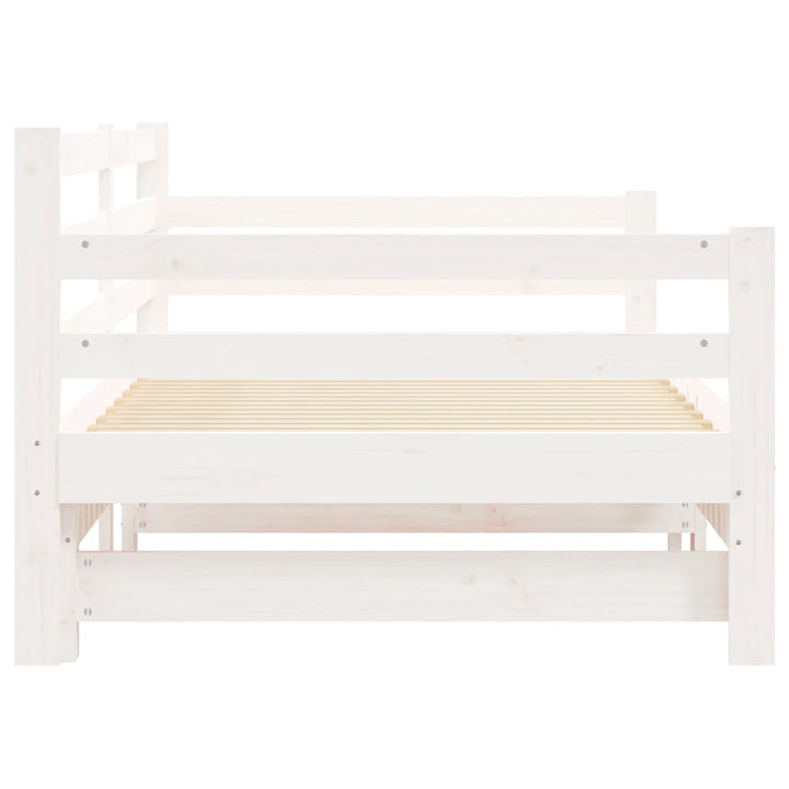 daybed med udtræk 90x200 cm massivt fyrretræ hvid