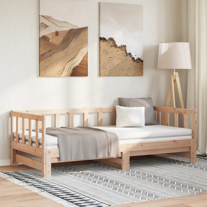 daybed med udtræk 90x200 cm massivt fyrretræ
