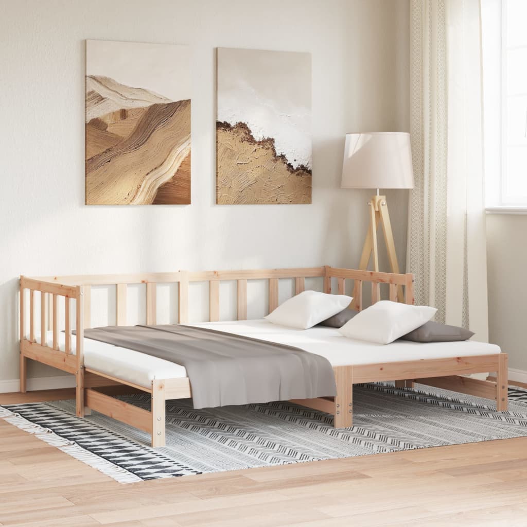 daybed med udtræk 90x190 cm massivt fyrretræ