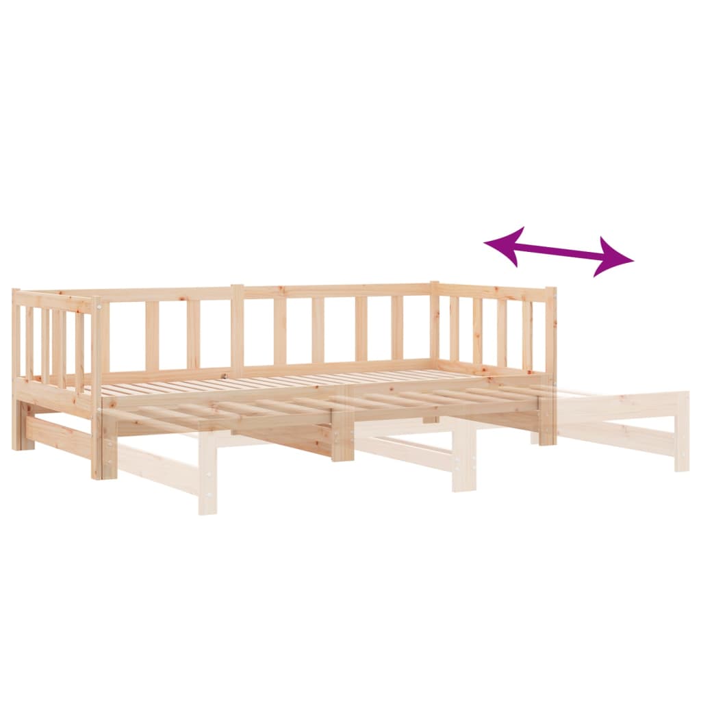 daybed med udtræk 90x190 cm massivt fyrretræ