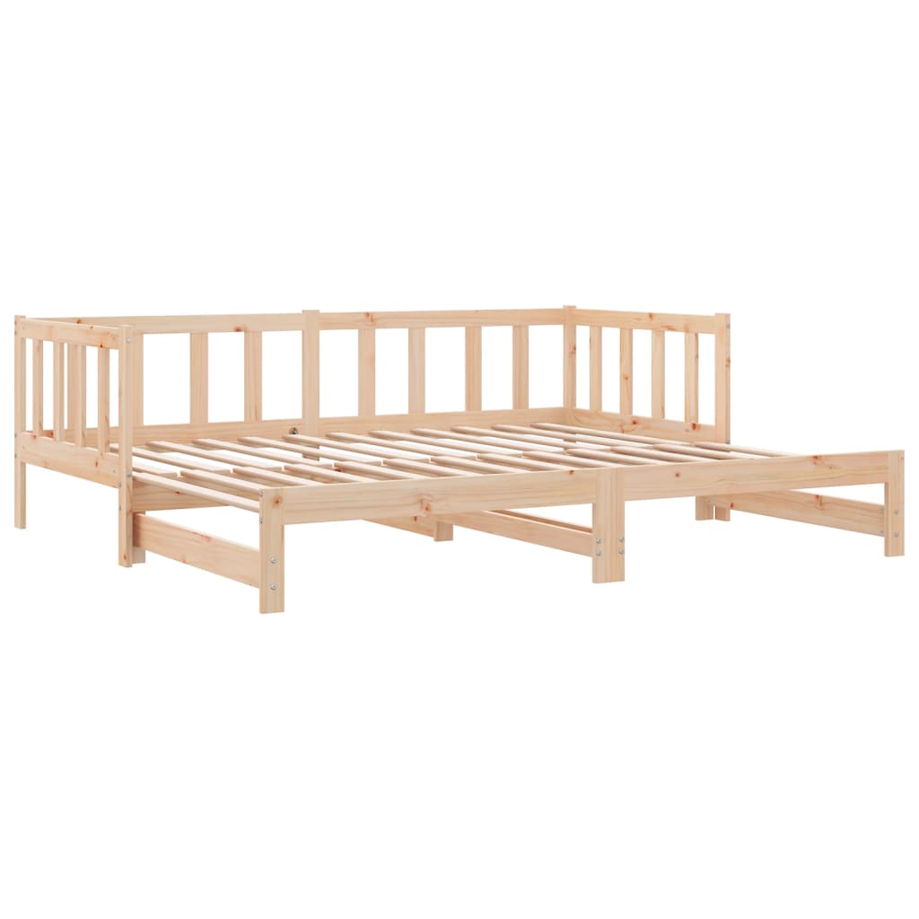 daybed med udtræk 90x190 cm massivt fyrretræ