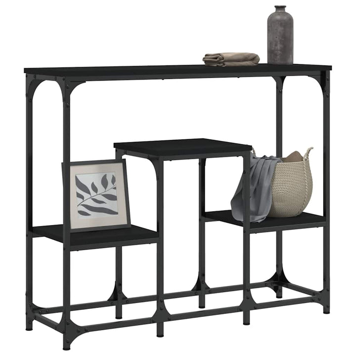 konsolbord 89,5x28x76 cm konstrueret træ sort