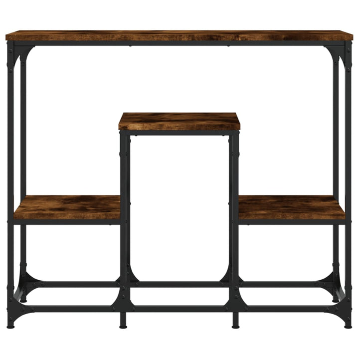 konsolbord 89,5x28x76 cm konstrueret træ røget sonoma-eg