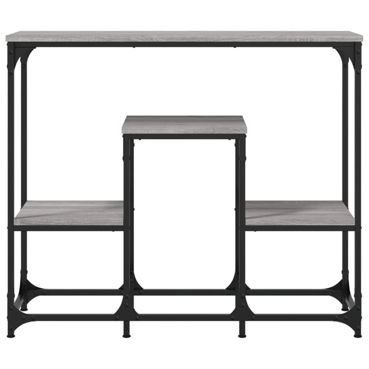 konsolbord 89,5x28x76 cm konstrueret træ grå sonoma-eg