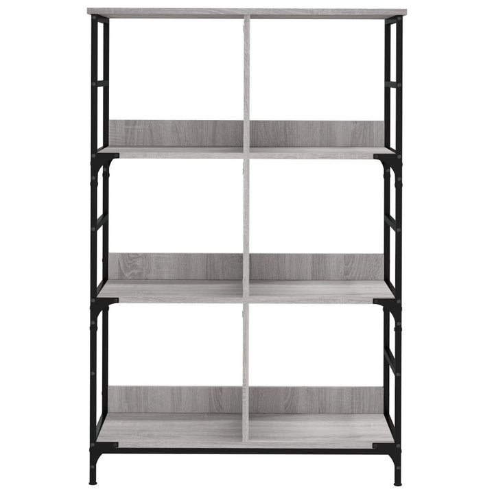 bogreol 78,5x33x117,5 cm konstrueret træ grå sonoma-eg