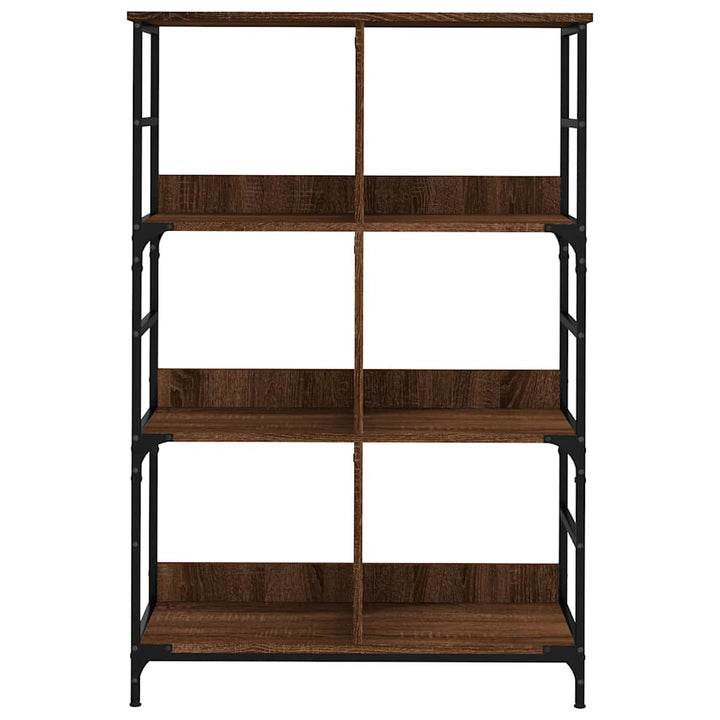 bogreol 78,5x33x117,5 cm konstrueret træ brun egetræsfarve