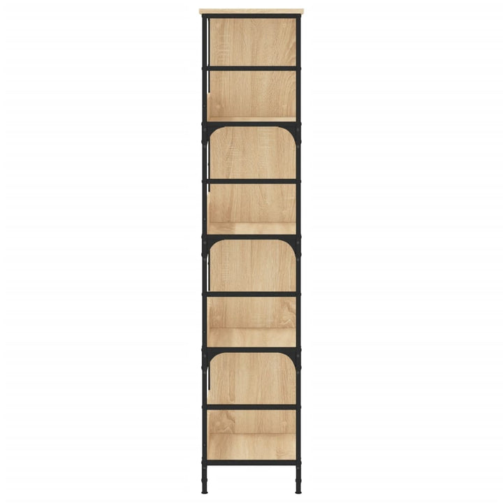bogreol 78,5x33x153 cm konstrueret træ sonoma-eg