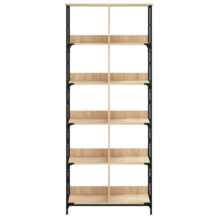 bogreol 78,5x33x188,5 cm konstrueret træ sonoma-eg