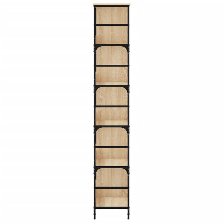 bogreol 78,5x33x188,5 cm konstrueret træ sonoma-eg