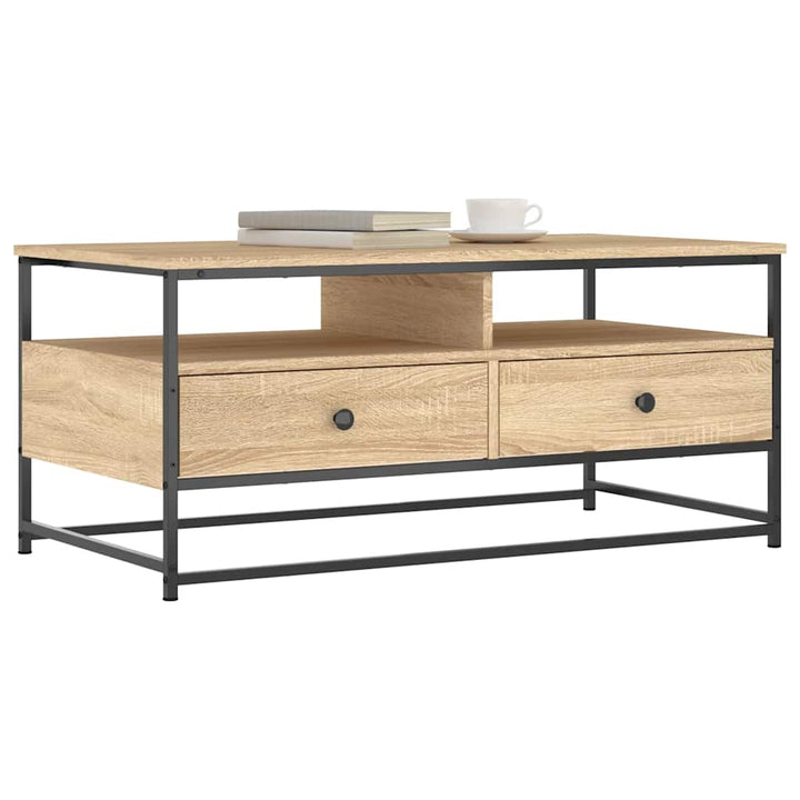 sofabord 100x51x45 cm konstrueret træ sonoma-eg