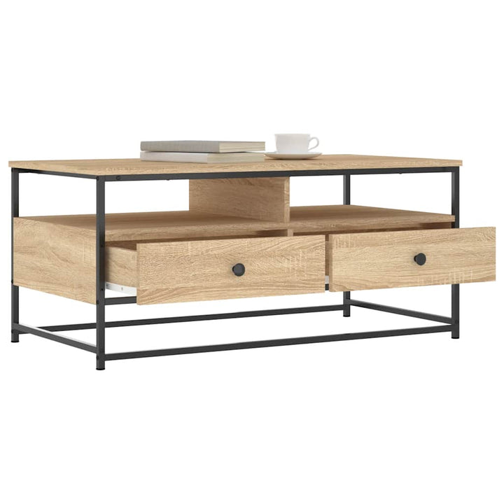 sofabord 100x51x45 cm konstrueret træ sonoma-eg