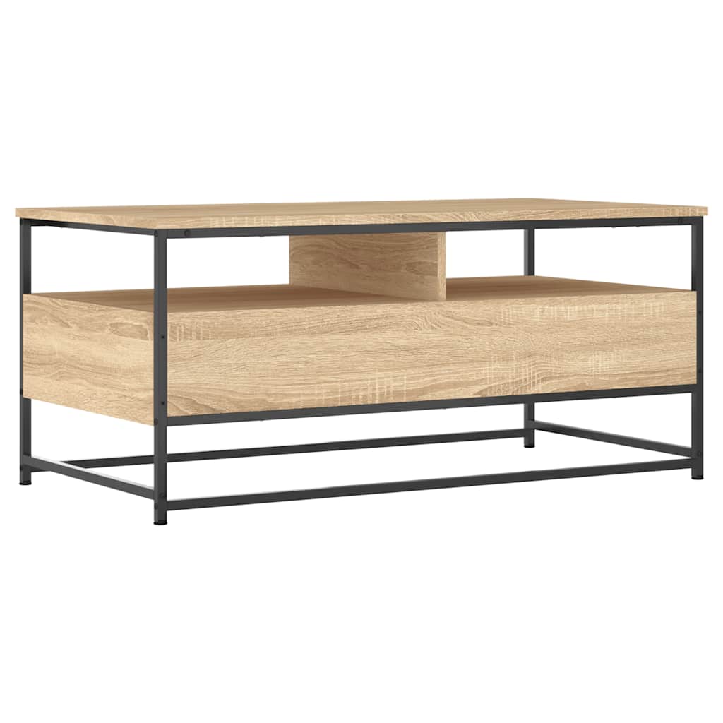 sofabord 100x51x45 cm konstrueret træ sonoma-eg