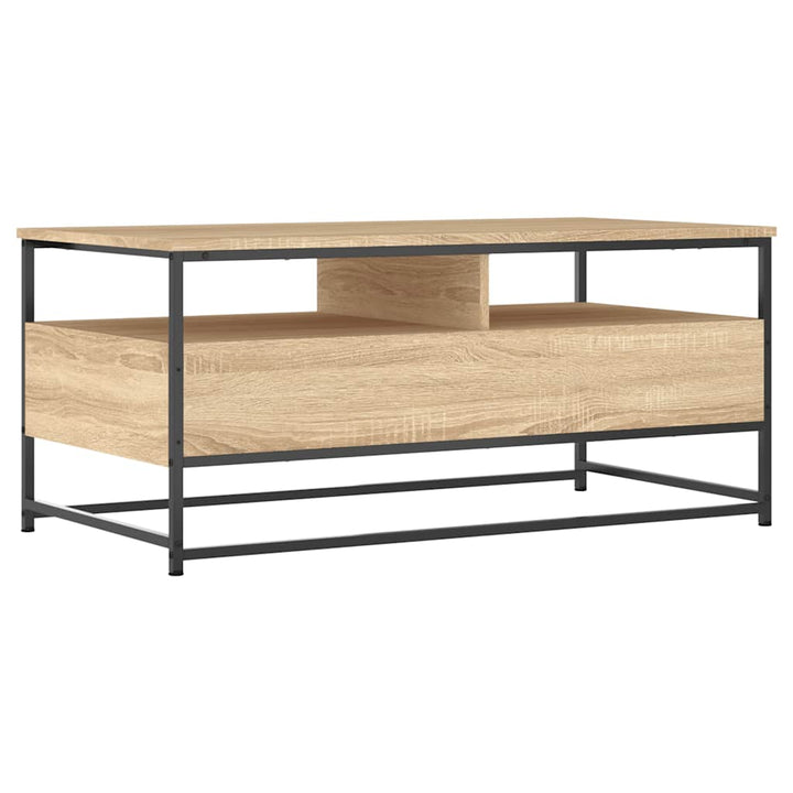 sofabord 100x51x45 cm konstrueret træ sonoma-eg